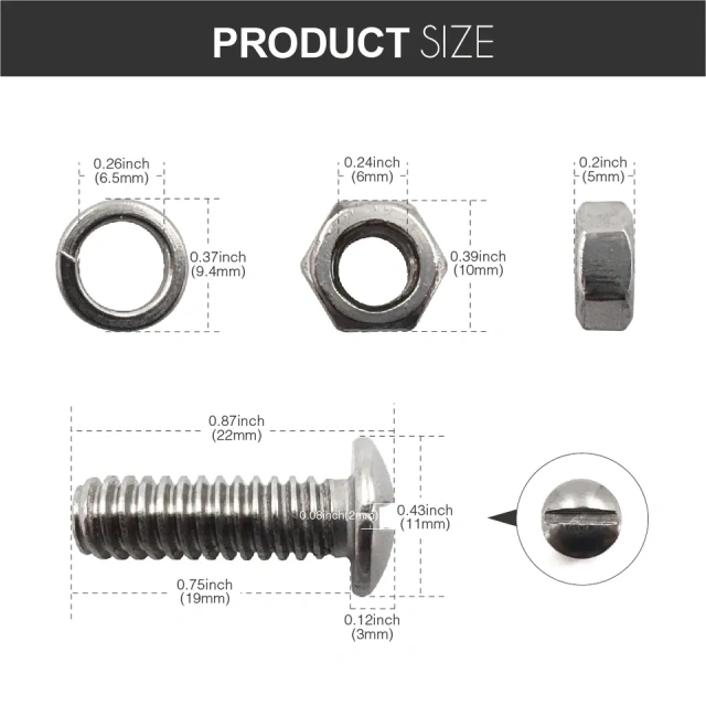 4 Sets Premium Stainless Steel License Plate Screws Kit, Rust-Proof & Anti-Rattle License Plate Bolts