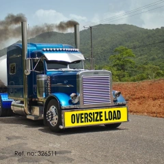 FMCSA 393.87 approved UV resistant Grade 4 18 x 84 Inches Two Sides Printed Silk Screen Print UV Print Safety Banner Oversize/Wide Load sign With Bungee Hooks