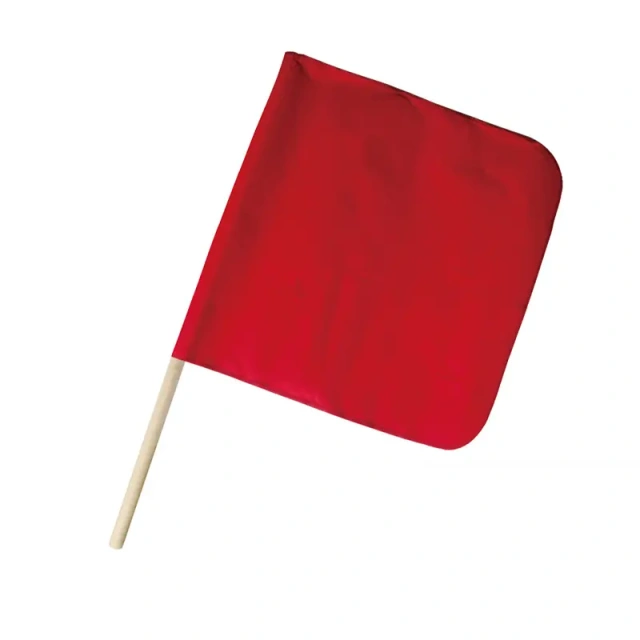 FMCSA 393.87 approved 18 x 18 Inches Red Soild Cotton Safety Flag With Wooden Dowel