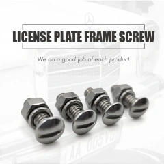 4 Sets Premium Stainless Steel License Plate Screws Kit, Rust-Proof & Anti-Rattle License Plate Bolts