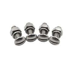 4 Sets Premium Stainless Steel License Plate Screws Kit, Rust-Proof & Anti-Rattle License Plate Bolts