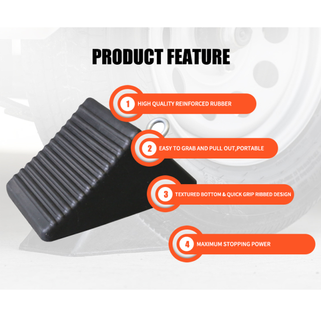 Heavy Duty Rubber Wheel Chock With Handle