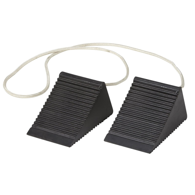 Heavy Duty Rubber Wheel Chock With Rope