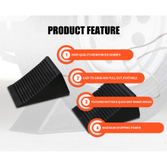 Heavy Duty Rubber Wheel Chock With Rope