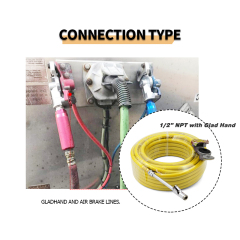 Air PVC 50' Tire Inflator Hose Kits with Gladhand Air Chuck Hose