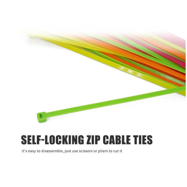 Colored Nylon 6/6 Zip Ties 50 lbs Strength Multi-Purpose Cable Ties Bag of 100pcs