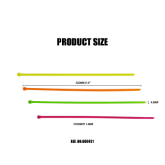 Colored Nylon 6/6 Zip Ties 50 lbs Strength Multi-Purpose Cable Ties Bag of 100pcs