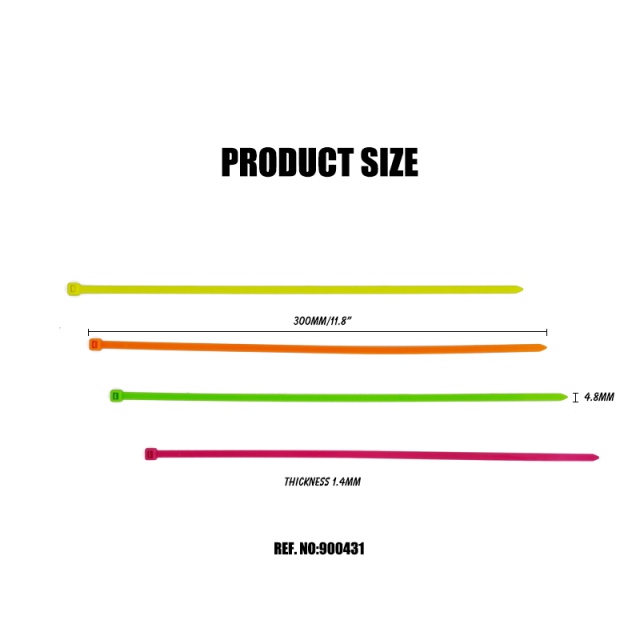 Colored Nylon 6/6 Zip Ties 50 lbs Strength Multi-Purpose Cable Ties Bag of 100pcs