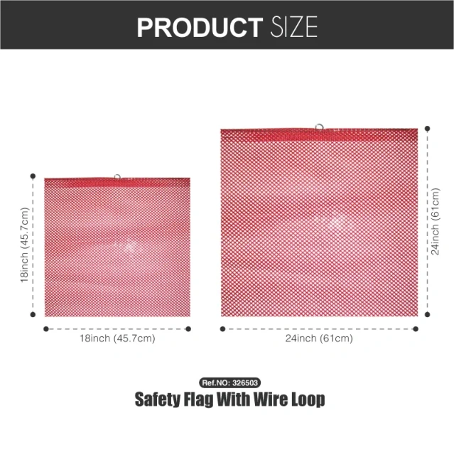 FMCSA 393.87 approved 18 x 18 Inches/24 x 24 Inches Polyester Mesh Safety Flag with Wire Loop