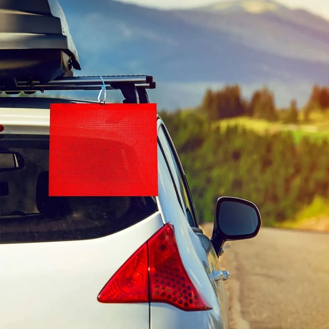 FMCSA 393.87 approved 18 x 18 Inches/24 x 24 Inches Polyester Mesh Safety Flag with Wire Loop