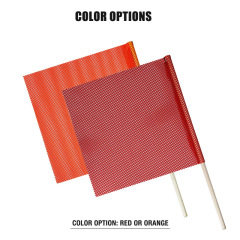 FMCSA 393.87 approved 18 x 18 Inches/24 x 24 Inches Polyester Jersey Mesh Safety Flag With Wooden Dowel