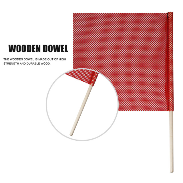 FMCSA 393.87 approved 18 x 18 Inches/24 x 24 Inches Polyester Jersey Mesh Safety Flag With Wooden Dowel