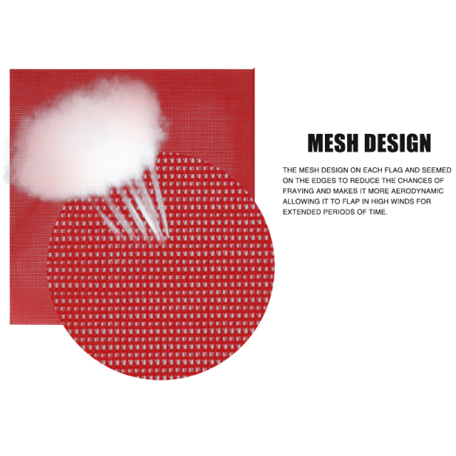 FMCSA 393.87 approved 18 x 18 Inches/24 x 24 Inches Pvc Mesh Safety Flag With Wooden Dowel