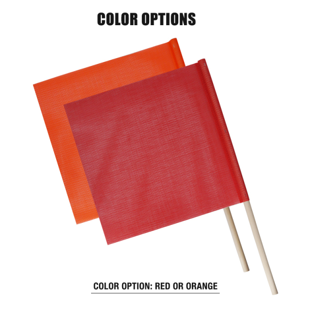 FMCSA 393.87 approved 18 x 18 Inches/24 x 24 Inches Pvc Mesh Safety Flag With Wooden Dowel