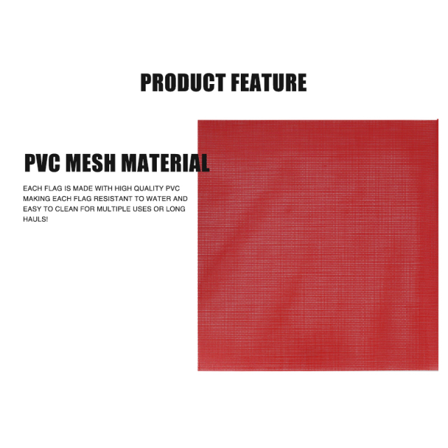 FMCSA 393.87 approved 18 x 18 Inches/24 x 24 Inches Pvc Mesh Safety Flag With Wooden Dowel