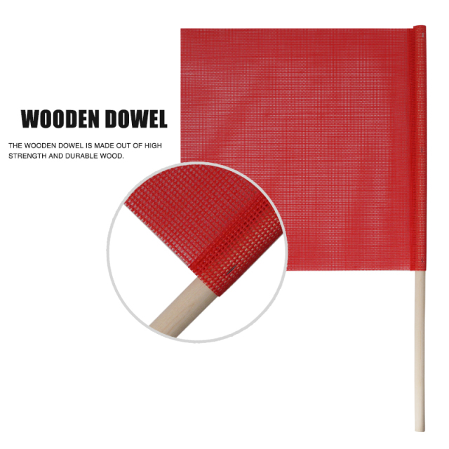 FMCSA 393.87 approved 18 x 18 Inches/24 x 24 Inches Pvc Mesh Safety Flag With Wooden Dowel