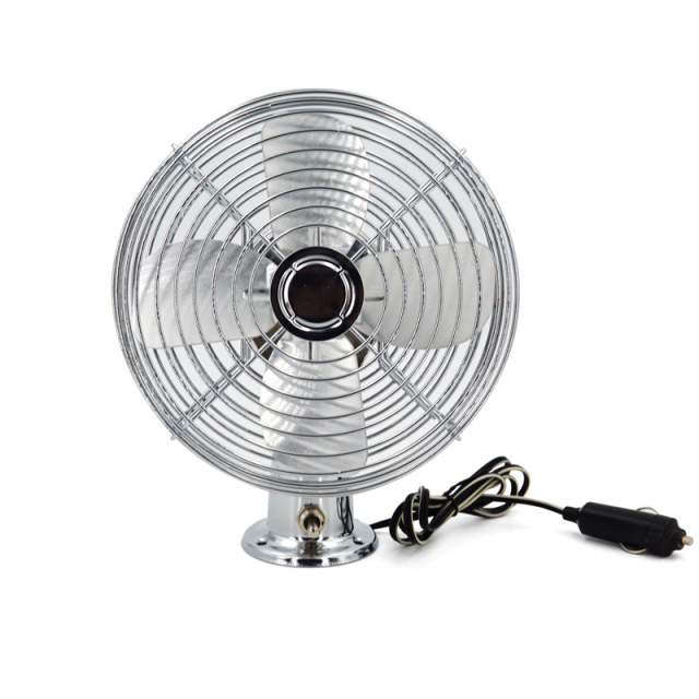 12V Heavy Duty 6" Chrome Fan RV Cooling Fan with 2-Speed Switch Car Fan