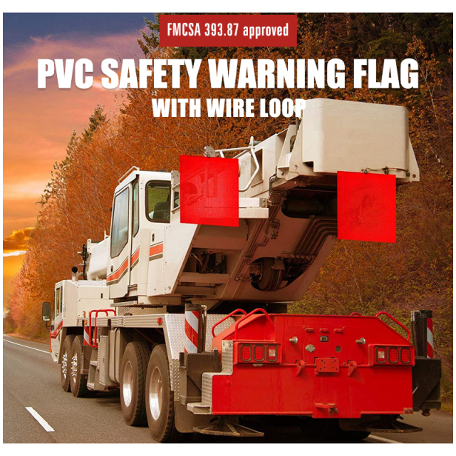 FMCSA 393.87 approved 18 x 18 Inches/24 x 24 Inches PVC Mesh Safety Flag with Wire Loop