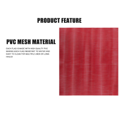 FMCSA 393.87 approved 18 x 18 Inches/24 x 24 Inches PVC Mesh Safety Flag with Wire Loop