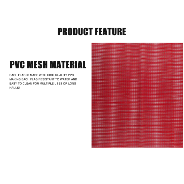 FMCSA 393.87 approved 18 x 18 Inches/24 x 24 Inches PVC Mesh Safety Flag with Wire Loop