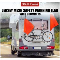 FMCSA 393.87 approved 18 x 18 Inches/24 x 24 Inches Polyester Jersey Mesh Safety Flag With Grommets