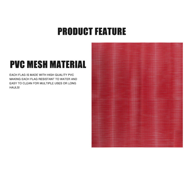 FMCSA 393.87 approved 18 x 18 Inches/24 x 24 Inches PVC Mesh Safety Flag With Bungee Cord