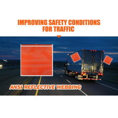 FMCSA 393.87 approved 18 x 18 Inches PVC Mesh Jersey Mesh Safety Flag with Wire Loop ANSI Reflective Webbing