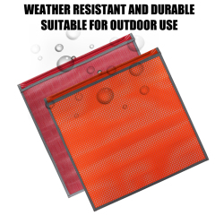 FMCSA 393.87 approved 18 x 18 Inches PVC Mesh Jersey Mesh Safety Flag with Wire Loop ANSI Reflective Webbing