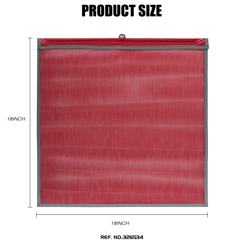 FMCSA 393.87 approved 18 x 18 Inches PVC Mesh Jersey Mesh Safety Flag with Wire Loop ANSI Reflective Webbing
