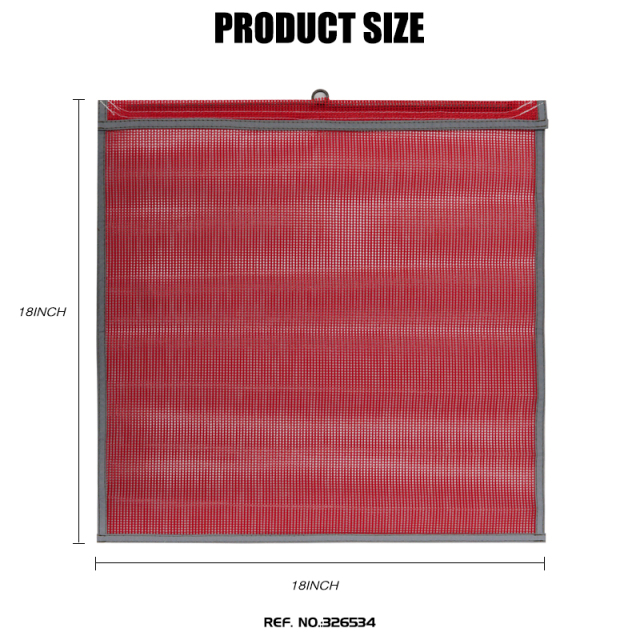 FMCSA 393.87 approved 18 x 18 Inches PVC Mesh Jersey Mesh Safety Flag with Wire Loop ANSI Reflective Webbing