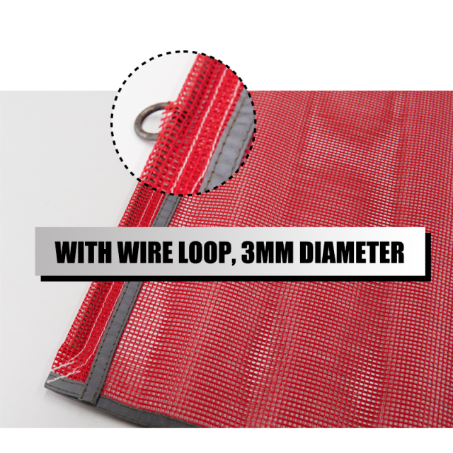 FMCSA 393.87 approved 18 x 18 Inches PVC Mesh Jersey Mesh Safety Flag with Wire Loop ANSI Reflective Webbing
