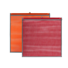 FMCSA 393.87 approved 18 x 18 Inches PVC Mesh Jersey Mesh Safety Flag with Wire Loop ANSI Reflective Webbing