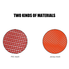 FMCSA 393.87 approved 18 x 18 Inches PVC Mesh Jersey Mesh Safety Flag With Bungee Cord ANSI Reflective Webbing