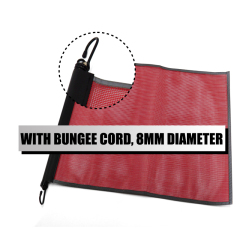 FMCSA 393.87 approved 18 x 18 Inches PVC Mesh Jersey Mesh Safety Flag With Bungee Cord ANSI Reflective Webbing