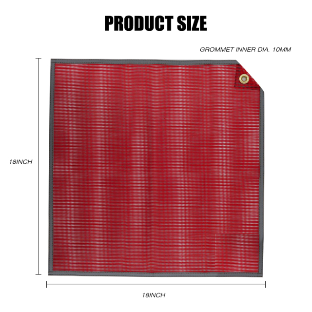 FMCSA 393.87 approved 18 x 18 Inches PVC Mesh Jersey Mesh Safety Flag With One Grommet ANSI Reflective Webbing