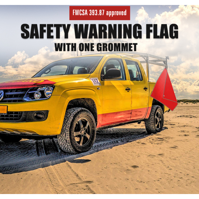 FMCSA 393.87 approved 18 x 18 Inches PVC Mesh Jersey Mesh Safety Flag With One Grommet ANSI Reflective Webbing