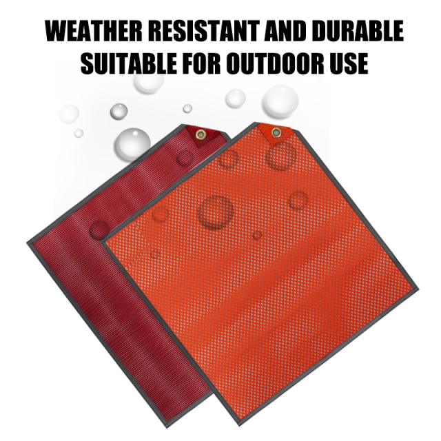 FMCSA 393.87 approved 18 x 18 Inches PVC Mesh Jersey Mesh Safety Flag With One Grommet ANSI Reflective Webbing