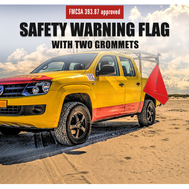 FMCSA 393.87 approved 18 x 18 Inches PVC Mesh Jersey Mesh Safety Flag With Two Grommets ANSI Reflective Webbing