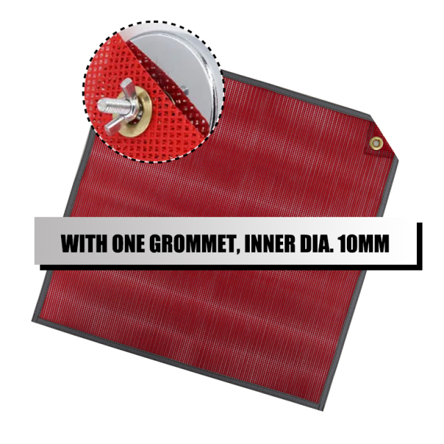 FMCSA 393.87 approved 18 x 18 Inches PVC Mesh Jersey Mesh Safety Flag With Two Grommets ANSI Reflective Webbing