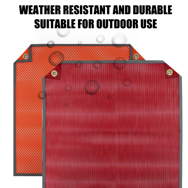 FMCSA 393.87 approved 18 x 18 Inches PVC Mesh Jersey Mesh Safety Flag With Two Grommets ANSI Reflective Webbing