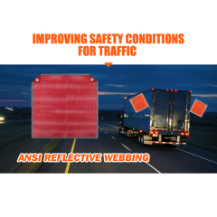 FMCSA 393.87 approved 18 x 18 Inches PVC Mesh Jersey Mesh Safety Flag With Two Grommets ANSI Reflective Webbing