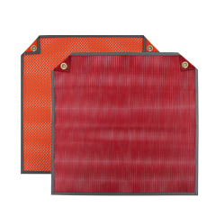 FMCSA 393.87 approved 18 x 18 Inches PVC Mesh Jersey Mesh Safety Flag With Two Grommets ANSI Reflective Webbing