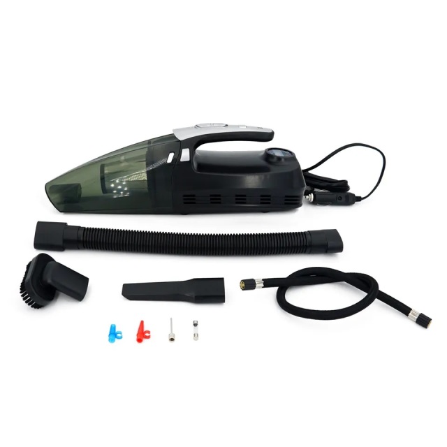 4 in 1 Vacuum Cleaner Tire Inflator Pump Car Powerful Handheld 12V Pressure Measurement With LED Lighting