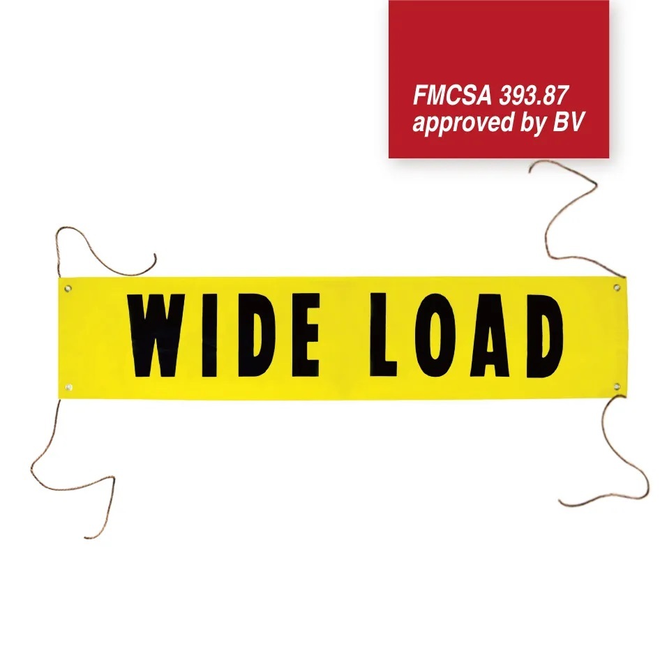 FMCSA 393.87 approved UV resistant Grade 4 Silk Screen Print UV Print 12 x 72 Inches/18 x 84 Inches/18 x 96 Inches Safety Banner Wide Load sign Banner With Grommets And Ropes