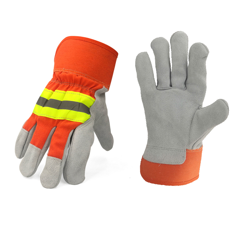 Heavy Duty Durable Cowhide Leather Working Safety Gloves for Warehouse Gardening Farming