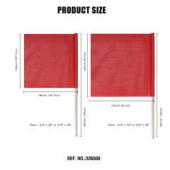 FMCSA 393.87 approved 18 x 18 Inches/24 x 24 Inches Pvc Mesh Safety Flag With Wooden Dowel