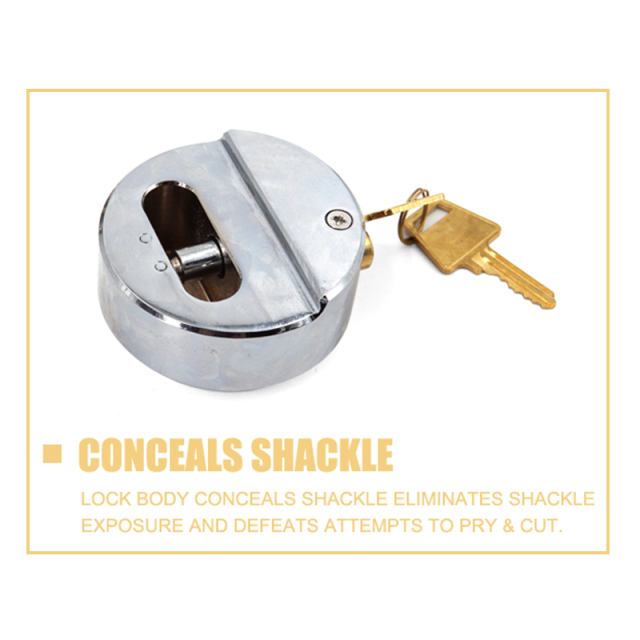 Heavy Duty Chromed A3 Steel Padlock With 2 Keys