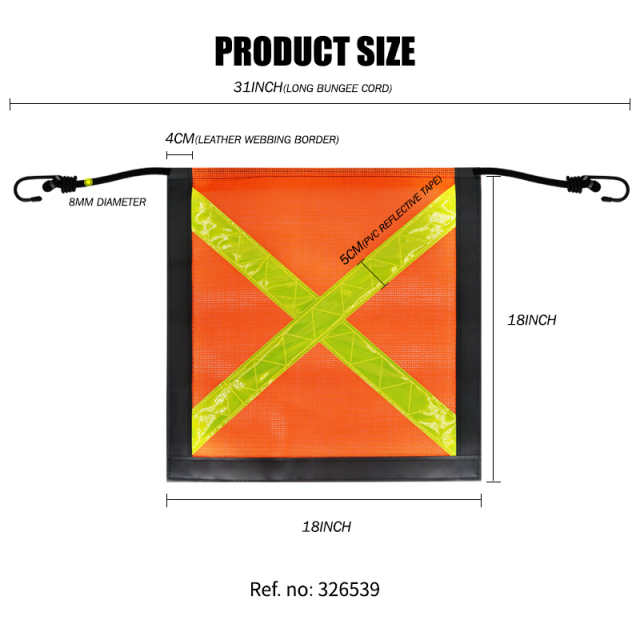FMCSA 393.87 approved 18 x 18 Inches PVC Mesh Safety Flag With Reflective X