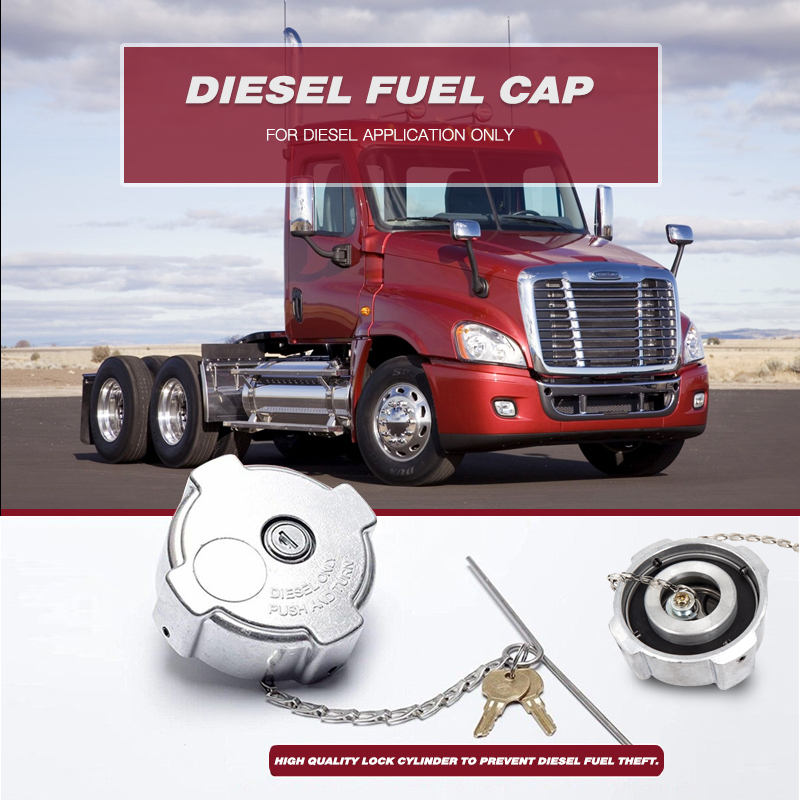 Aluminum Locking Diesel Fuel Cap 3" - 1/4 Turn Fuel Tanks Cover Replacement Parts