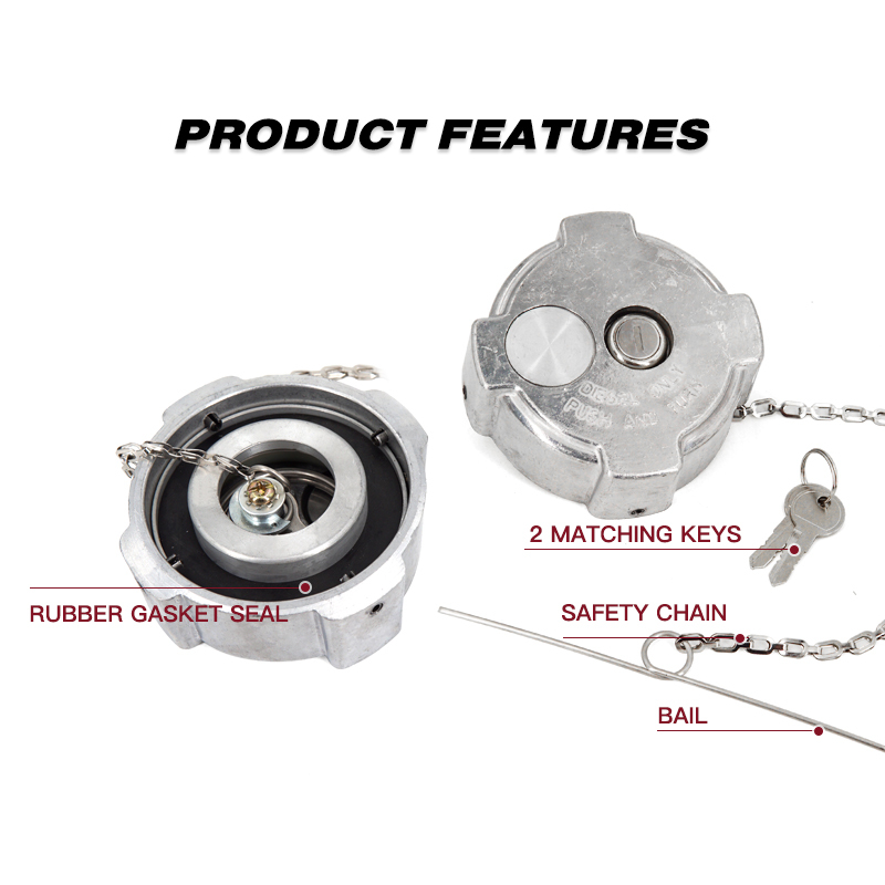 Aluminum Locking Diesel Fuel Cap 3" - 1/4 Turn Fuel Tanks Cover Replacement Parts